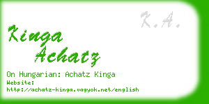 kinga achatz business card